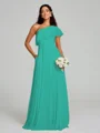 A-Line/Princess One-Shoulder Floor-Length Sleeveless Chiffon Bridesmaid Dress