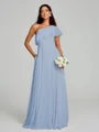 A-Line/Princess One-Shoulder Floor-Length Sleeveless Chiffon Bridesmaid Dress