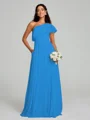 A-Line/Princess One-Shoulder Floor-Length Sleeveless Chiffon Bridesmaid Dress