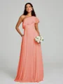 A-Line/Princess One-Shoulder Floor-Length Sleeveless Chiffon Bridesmaid Dress
