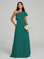 A-Line/Princess One-Shoulder Floor-Length Sleeveless Chiffon Bridesmaid Dress