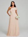 A-Line/Princess One-Shoulder Floor-Length Sleeveless Chiffon Bridesmaid Dress