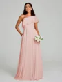 A-Line/Princess One-Shoulder Floor-Length Sleeveless Chiffon Bridesmaid Dress