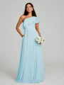 A-Line/Princess One-Shoulder Floor-Length Sleeveless Chiffon Bridesmaid Dress