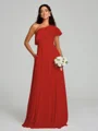 A-Line/Princess One-Shoulder Floor-Length Sleeveless Chiffon Bridesmaid Dress