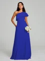 A-Line/Princess One-Shoulder Floor-Length Sleeveless Chiffon Bridesmaid Dress