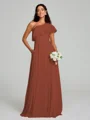 A-Line/Princess One-Shoulder Floor-Length Sleeveless Chiffon Bridesmaid Dress