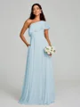 A-Line/Princess One-Shoulder Floor-Length Sleeveless Chiffon Bridesmaid Dress