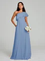 A-Line/Princess One-Shoulder Floor-Length Sleeveless Chiffon Bridesmaid Dress