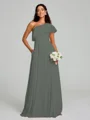 A-Line/Princess One-Shoulder Floor-Length Sleeveless Chiffon Bridesmaid Dress