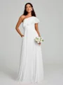 A-Line/Princess One-Shoulder Floor-Length Sleeveless Chiffon Bridesmaid Dress