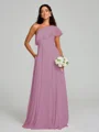 A-Line/Princess One-Shoulder Floor-Length Sleeveless Chiffon Bridesmaid Dress