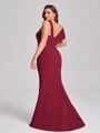 Sheath Scoop Sweep Train Stretch Crepe Plus Size Bridesmaid Dress