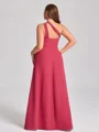 Sheath One-Shoulder Ruffles Floor-Length Chiffon Corset Plus Size Bridesmaid Dress