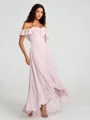 A-Line/Princess Off-the-Shoulder Asymmetrical Sleeveless Chiffon Bridesmaid Dress