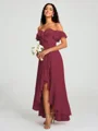 A-Line/Princess Off-the-Shoulder Asymmetrical Sleeveless Chiffon Bridesmaid Dress