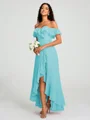 A-Line/Princess Off-the-Shoulder Asymmetrical Sleeveless Chiffon Bridesmaid Dress