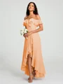 A-Line/Princess Off-the-Shoulder Asymmetrical Sleeveless Chiffon Bridesmaid Dress