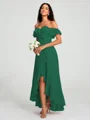 A-Line/Princess Off-the-Shoulder Asymmetrical Sleeveless Chiffon Bridesmaid Dress