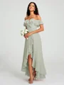 A-Line/Princess Off-the-Shoulder Asymmetrical Sleeveless Chiffon Bridesmaid Dress