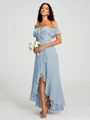 A-Line/Princess Off-the-Shoulder Asymmetrical Sleeveless Chiffon Bridesmaid Dress