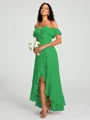 A-Line/Princess Off-the-Shoulder Asymmetrical Sleeveless Chiffon Bridesmaid Dress