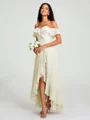 A-Line/Princess Off-the-Shoulder Asymmetrical Sleeveless Chiffon Bridesmaid Dress