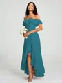 A-Line/Princess Off-the-Shoulder Asymmetrical Sleeveless Chiffon Bridesmaid Dress