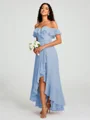 A-Line/Princess Off-the-Shoulder Asymmetrical Sleeveless Chiffon Bridesmaid Dress