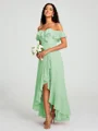 A-Line/Princess Off-the-Shoulder Asymmetrical Sleeveless Chiffon Bridesmaid Dress