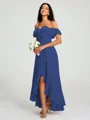A-Line/Princess Off-the-Shoulder Asymmetrical Sleeveless Chiffon Bridesmaid Dress