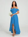 A-Line/Princess Off-the-Shoulder Asymmetrical Sleeveless Chiffon Bridesmaid Dress