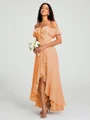 A-Line/Princess Off-the-Shoulder Asymmetrical Sleeveless Chiffon Bridesmaid Dress
