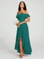 A-Line/Princess Off-the-Shoulder Asymmetrical Sleeveless Chiffon Bridesmaid Dress