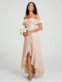 A-Line/Princess Off-the-Shoulder Asymmetrical Sleeveless Chiffon Bridesmaid Dress
