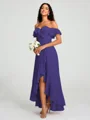 A-Line/Princess Off-the-Shoulder Asymmetrical Sleeveless Chiffon Bridesmaid Dress