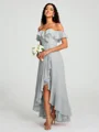 A-Line/Princess Off-the-Shoulder Asymmetrical Sleeveless Chiffon Bridesmaid Dress