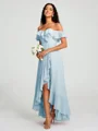 A-Line/Princess Off-the-Shoulder Asymmetrical Sleeveless Chiffon Bridesmaid Dress
