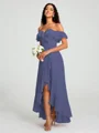 A-Line/Princess Off-the-Shoulder Asymmetrical Sleeveless Chiffon Bridesmaid Dress