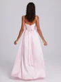 A-line Spaghetti Straps Pleated Floor-Length Silk Like Satin Bridesmaid Dress