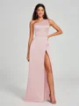 A-Line/Princess One-Shoulder Floor-Length Sleeveless Satin Bridesmaid Dress