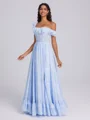 A-line One-Shoulder Ruffles Floor-Length Corset Bridesmaid Dress