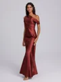 Sheath One-Shoulder Pleated Floor-Length Silk Like Satin Bridesmaid Dress