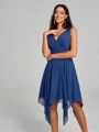 A-Line/Princess V-neck Knee-Length Sleeveless Chiffon Bridesmaid Dress