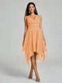 A-Line/Princess V-neck Knee-Length Sleeveless Chiffon Bridesmaid Dress
