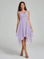 A-Line/Princess V-neck Knee-Length Sleeveless Chiffon Bridesmaid Dress