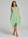 A-Line/Princess V-neck Knee-Length Sleeveless Chiffon Bridesmaid Dress