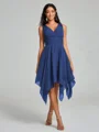 A-Line/Princess V-neck Knee-Length Sleeveless Chiffon Bridesmaid Dress