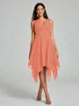 A-Line/Princess V-neck Knee-Length Sleeveless Chiffon Bridesmaid Dress
