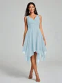 A-Line/Princess V-neck Knee-Length Sleeveless Chiffon Bridesmaid Dress
